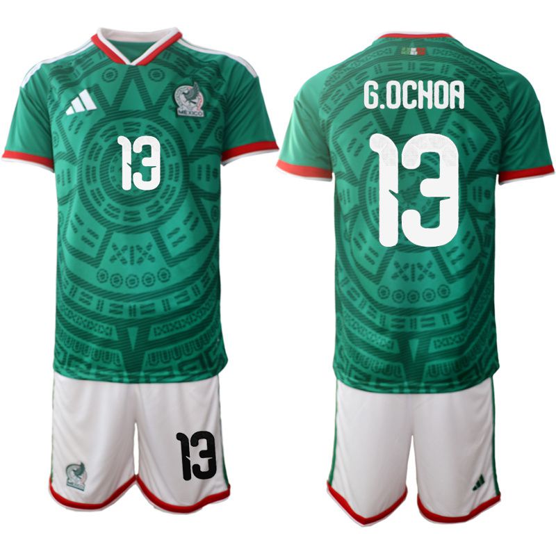 Men 2026 World Cup National Team Mexico home green #13 Soccer Jersey